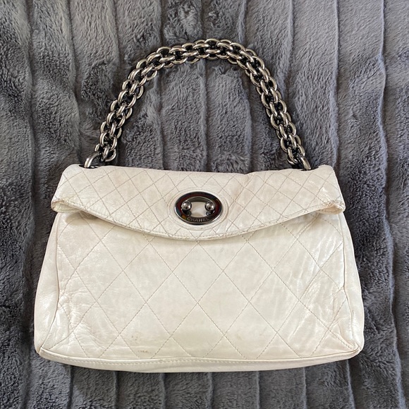 White Chanel Chain Handle Bag - Picture 1 of 5